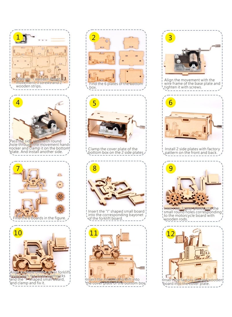 3D Wooden Puzzle, Wooden Music Box Kits, Hand Crank Music Box, DIY Crafts Wood Model Building Kit for Adults, Home Decor Hobbies Idea Valentines Day Gifts for Him Teens - Image 3