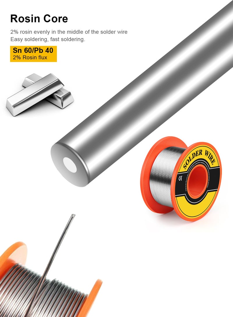 هايماكس جهاز كاوية للتلحيم 60واط مع سلك تلحيم ومعجون مساعد لإصلاح الإلكترونيات - Image 5