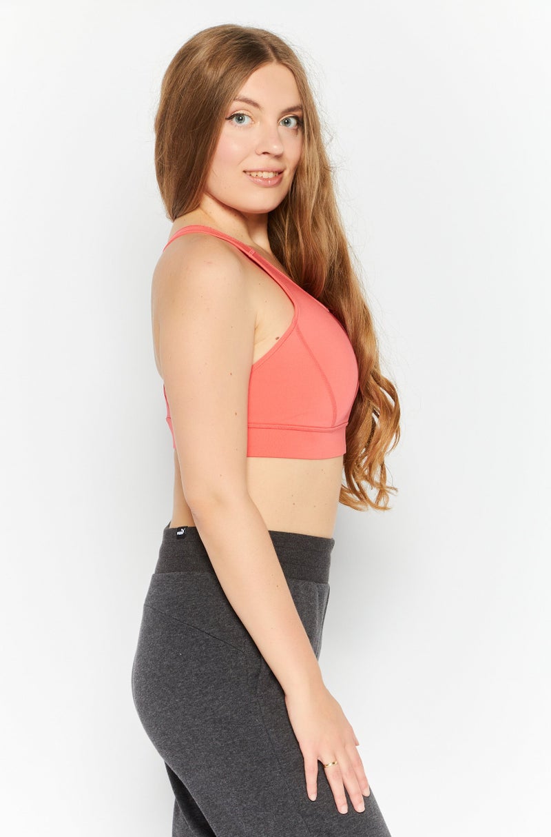 PUMA Women Sportswear Fit Training Sport Bra, Coral - Image 3