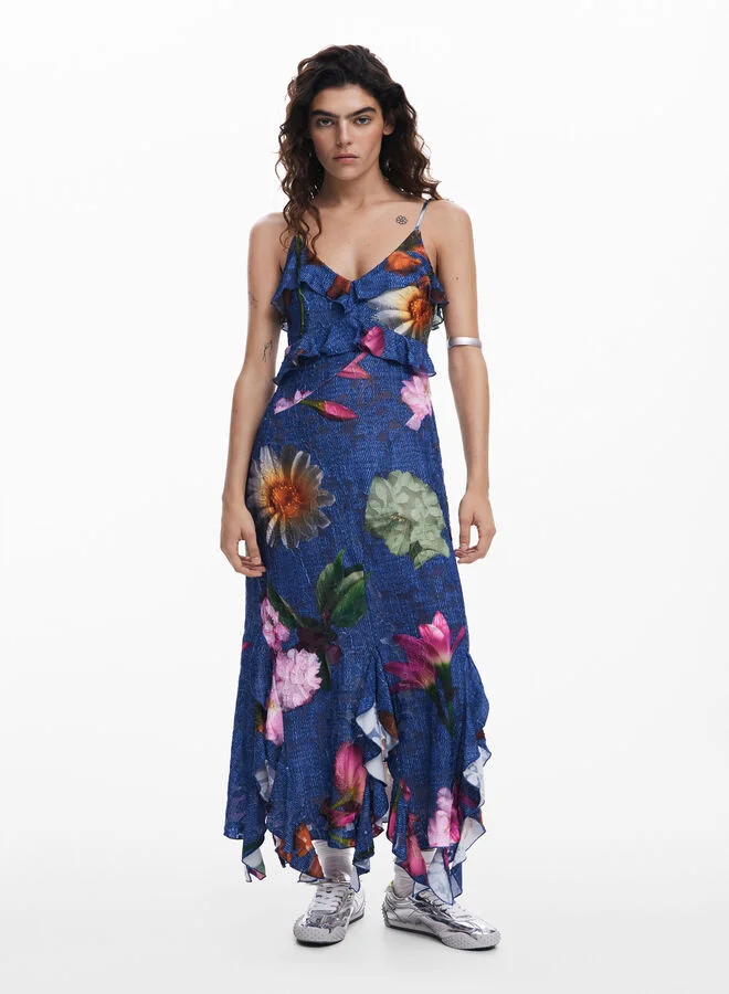 DESIGUAL Floral Print Slip Dress