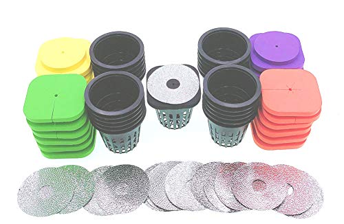 HORTIPOTS 2-Layered Clone Collars w 2 in Net Pots & Reflective Lids, Replacement for 24-Sited DWC Cutting Clone & Seedling Root System (4-Colored Pack of 25) - Image 5