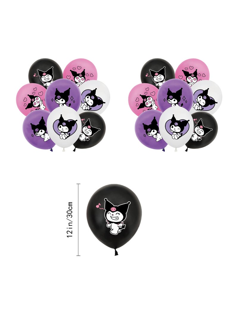 مستلزمات حفلة عيد ميلاد على طراز الأنيمي زينة كورومي كاواي الكرتونية، تشمل لافتة عيد ميلاد سعيد، زينة كعكة، بالونات ومركزية حفلة - Image 4