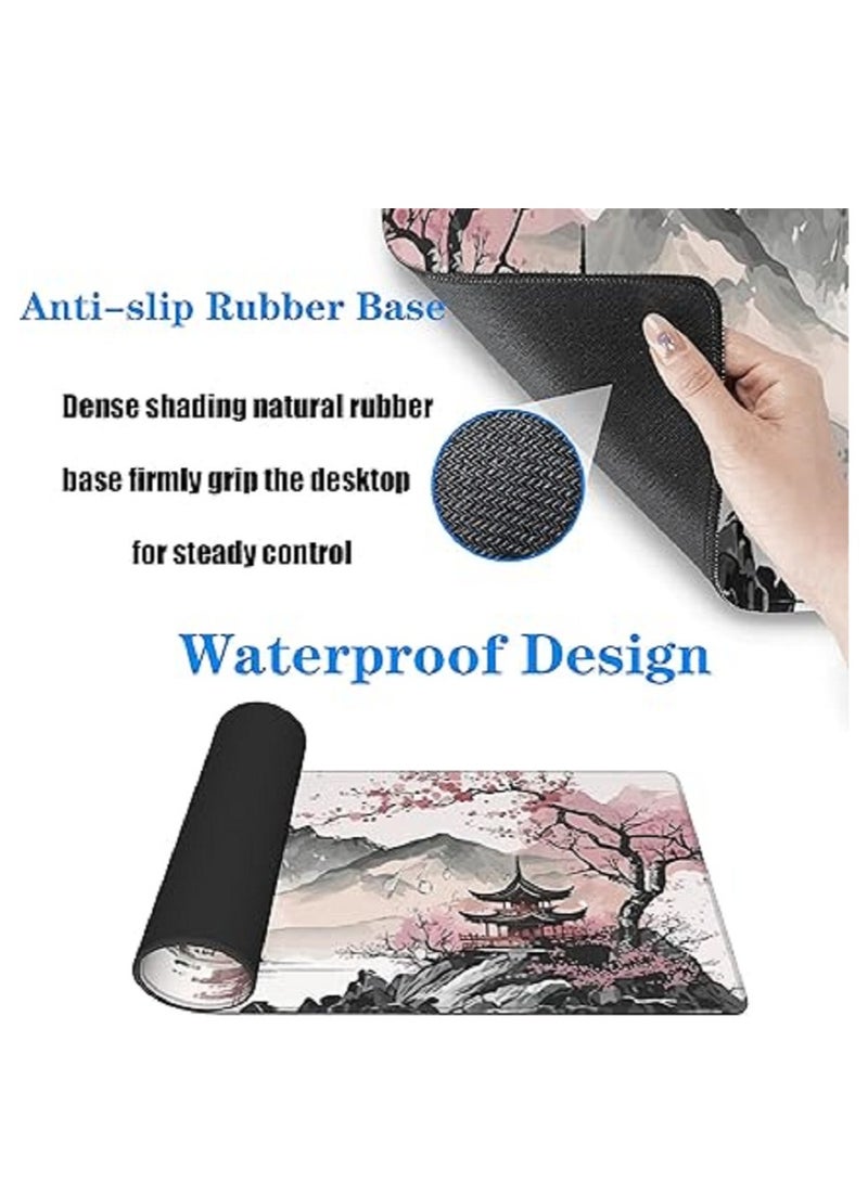 Large Mouse Pad For Desk 900x400x3mm Extended Mousepad With Stitched Edges Desk Pad Mat With Anti-Slip Base Keyboard Pad Gaming Mouse Pad For Home Office - Image 3