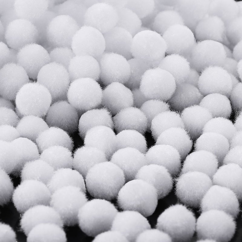 Blulu 500 Pcs 0.5 Inch Polypropylene Pompoms for Craft Making, Small Pom Poms Balls Art and Craft DIY Decorations(White) - Image 2