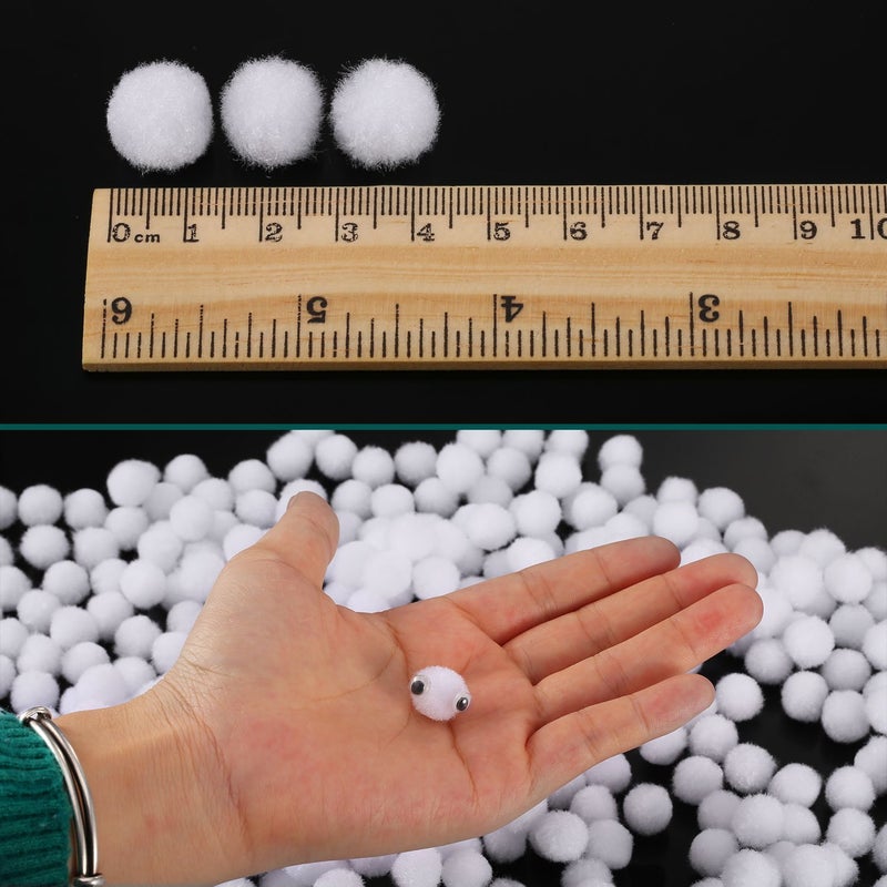 Blulu 500 Pcs 0.5 Inch Polypropylene Pompoms for Craft Making, Small Pom Poms Balls Art and Craft DIY Decorations(White) - Image 4