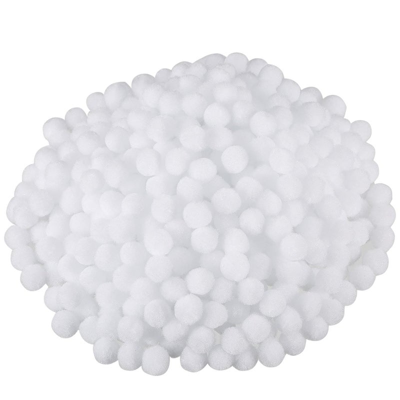 Blulu 500 Pcs 0.5 Inch Polypropylene Pompoms for Craft Making, Small Pom Poms Balls Art and Craft DIY Decorations(White) - Image 1