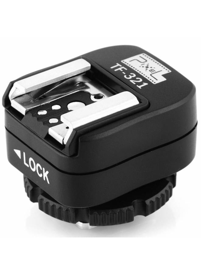 Pixel E-TTL Flash TF-321 Hot Shoe Adapter with Extra PC Sync Port for Canon DSLRs and Flashguns - Image 1
