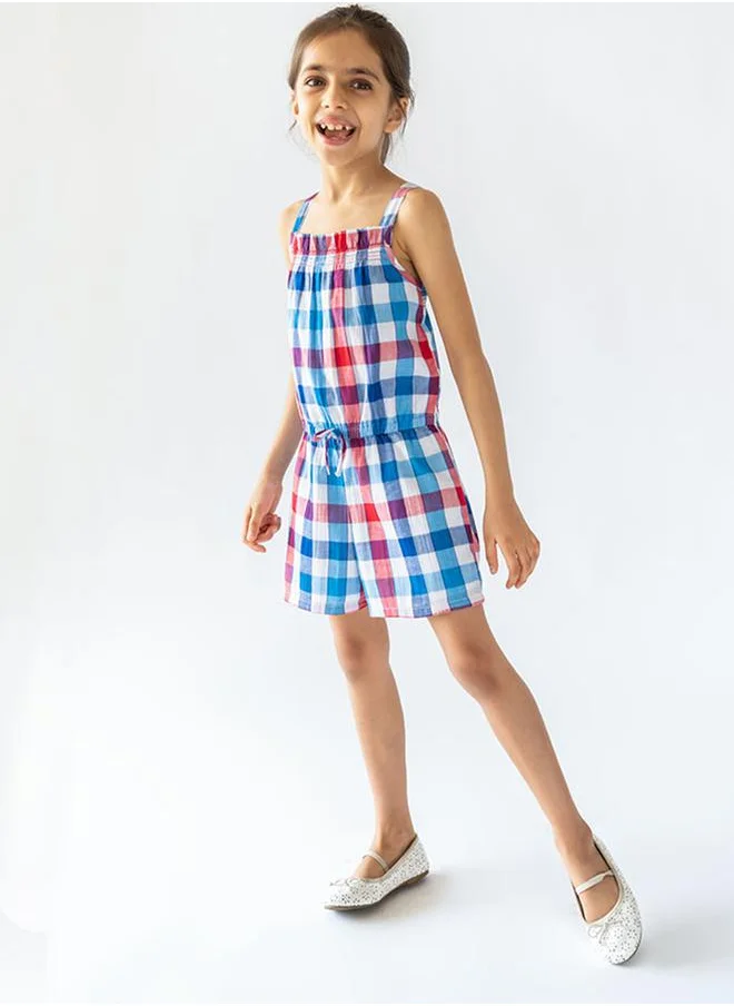 Styli Checked Sleeveless Romper