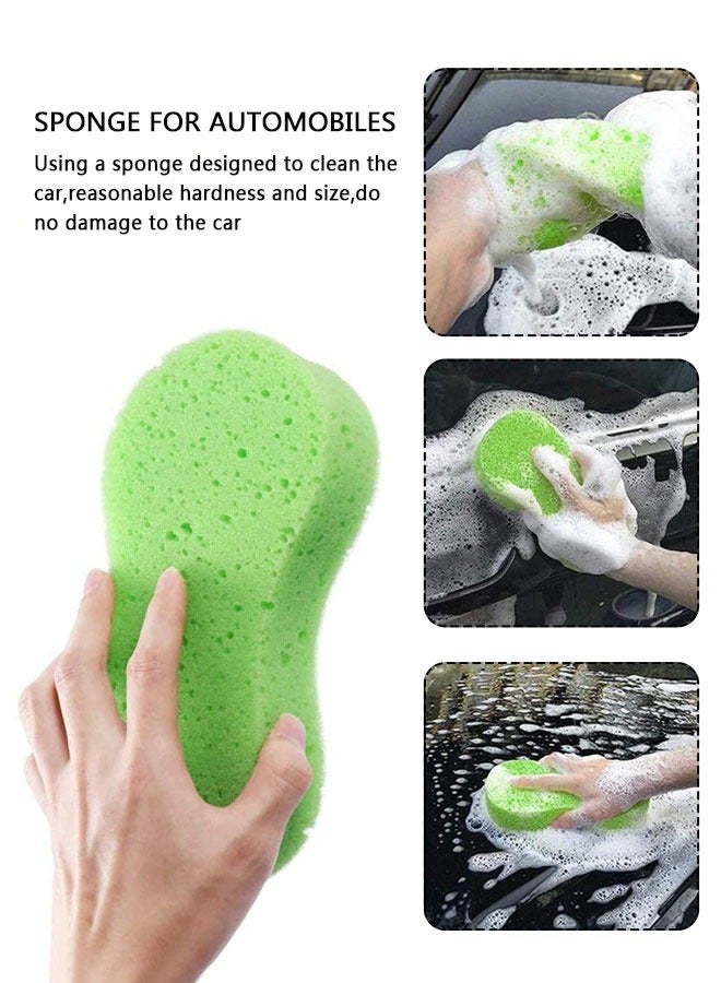 وهاواي Car Wash Sponges 5pcs Mix Colors Cleaning Scrubber Handy Washing Sponges Pad with Vacuum Compressed Packing Easy Grip Sponge for Kitchen, Bathroom, Household Cleaning - Image 4