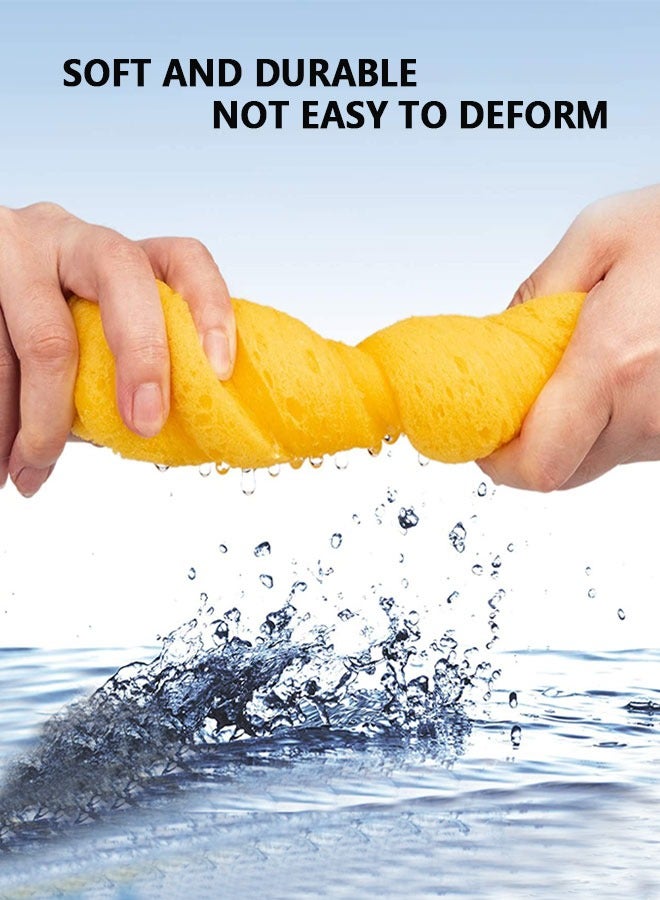 وهاواي Car Wash Sponges 5pcs Mix Colors Cleaning Scrubber Handy Washing Sponges Pad with Vacuum Compressed Packing Easy Grip Sponge for Kitchen, Bathroom, Household Cleaning - Image 5