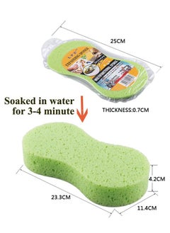 HAWAWA Car Wash Sponges 5pcs Mix Colors Cleaning Scrubber Handy Washing Sponges Pad with Vacuum Compressed Packing Easy Grip Sponge for Kitchen, Bathroom, Household Cleaning  - Image 2