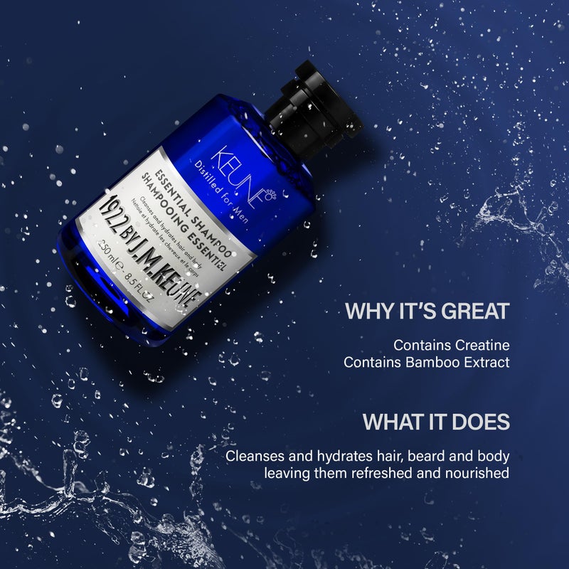 Keune شامبو أساسي 1922 من J.M. Keune، منظف متعدد الاستخدامات، غسول لللحية وغسول للجسم للرجال، 8.5 أونصة سائلة - Image 3