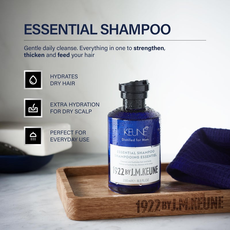 Keune شامبو أساسي 1922 من J.M. Keune، منظف متعدد الاستخدامات، غسول لللحية وغسول للجسم للرجال، 8.5 أونصة سائلة - Image 2