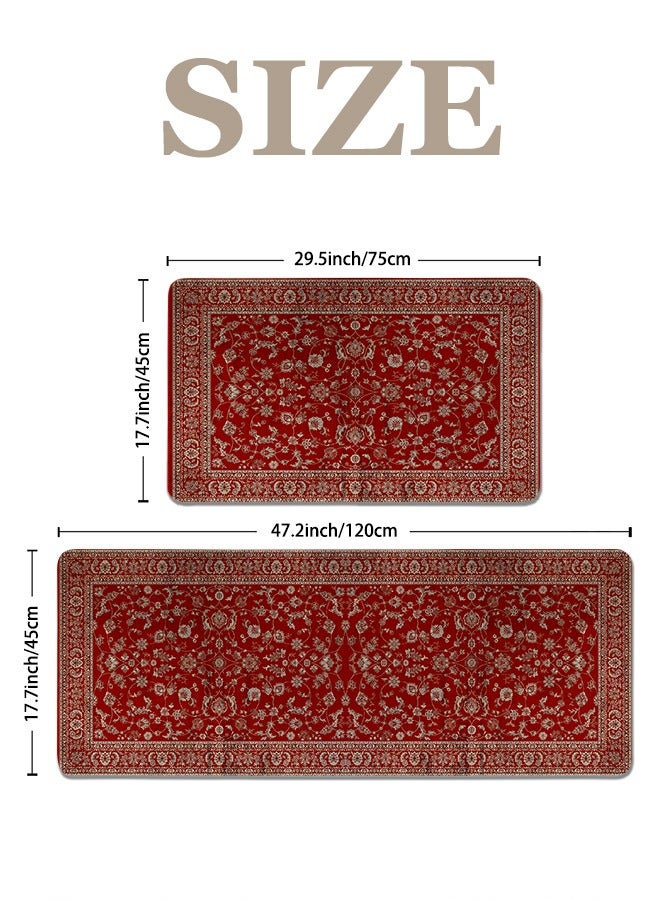 2 PCS Kitchen Floor Mats Rugs Set, Cushion Floor Carpet, Waterproof, Oil Resistant and Anti-Fatigue PU Standing Mat for Kitchen, Floor, Office, Sink, Laundry 45*75CM+45*120CM - Image 4