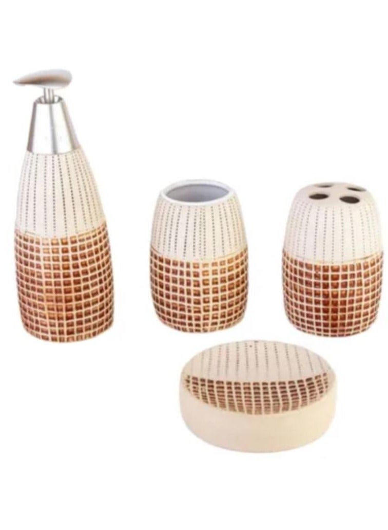 LOULUEN 4-Piece Bathroom Storage Accessories Set