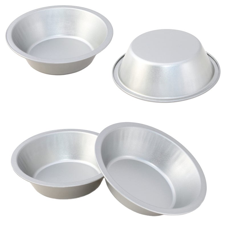 Bosrahl Small Size Tin Pie Pans Personal Size Tin Plated Steel Pie Baking Pans Portion Size Quiche Pie Baking Pans Set Of 4 - Image 1