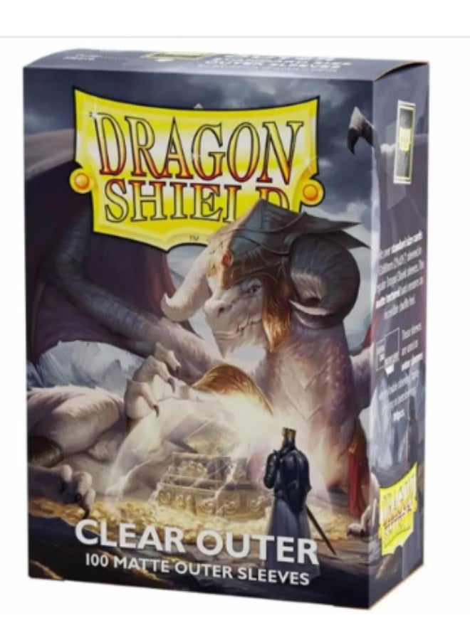 دراجون شيلد Sleeves: Dragon Shield - Standard - Outer Sleeves Matte (x100) - Clear - Image 1