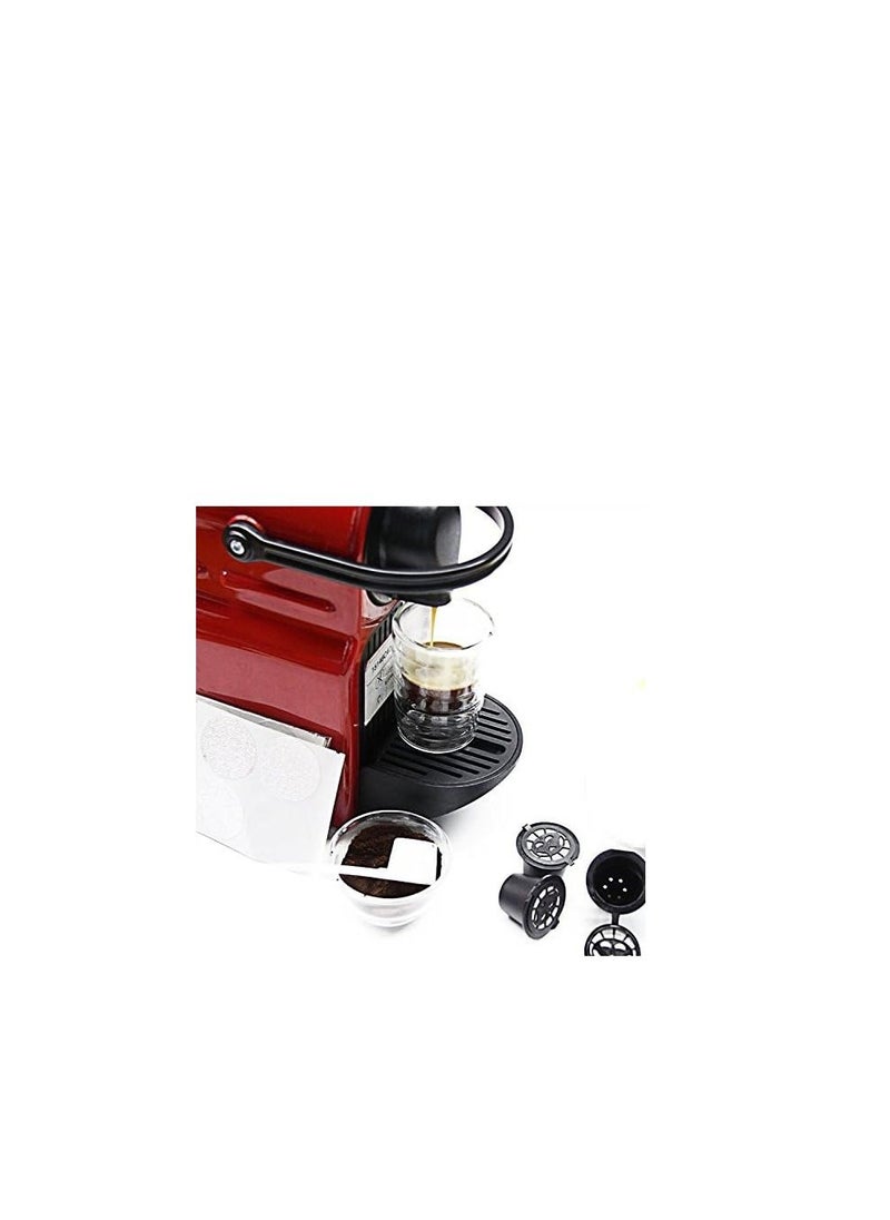 Reusable Nespresso Coffee Filters Fit Most Models, Universal Replacement Coffee Filters Usable with Select Coffee Makers, 3 Filters with Spoon Brush