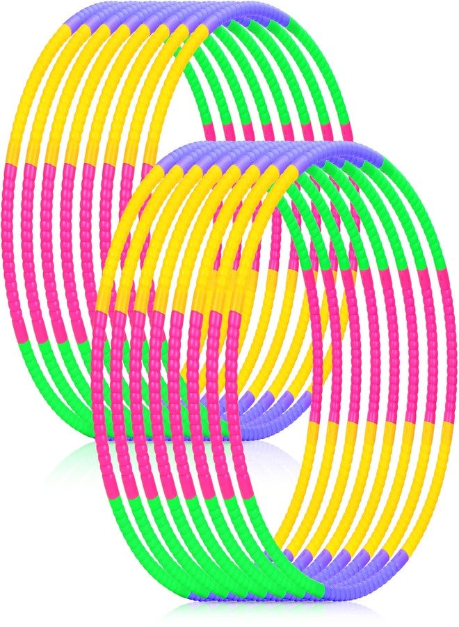 Vinsot 8 Pieces Toy Hoop Detachable Plastic Hoops Exercise Equipment Toy Adjustable Rings for Sports Playing Party Game Dance Pet Training - Image 1