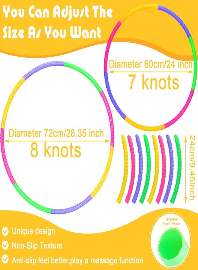 Vinsot 8 Pieces Toy Hoop Detachable Plastic Hoops Exercise Equipment Toy Adjustable Rings for Sports Playing Party Game Dance Pet Training - Image 2