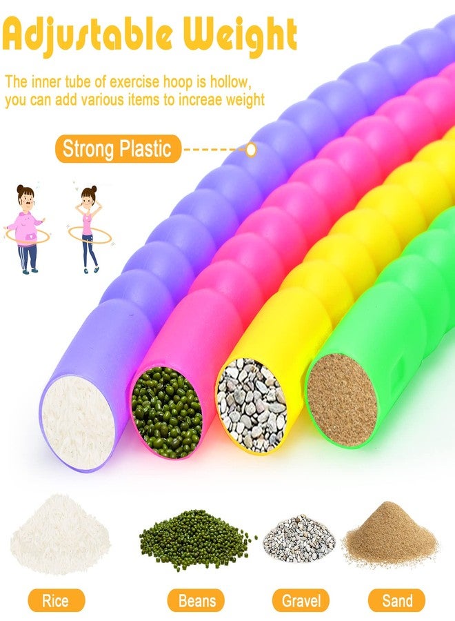 Vinsot 8 Pieces Toy Hoop Detachable Plastic Hoops Exercise Equipment Toy Adjustable Rings for Sports Playing Party Game Dance Pet Training - Image 4