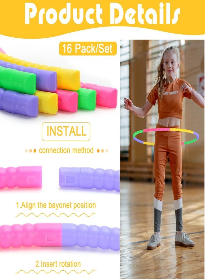 Vinsot 8 Pieces Toy Hoop Detachable Plastic Hoops Exercise Equipment Toy Adjustable Rings for Sports Playing Party Game Dance Pet Training - Image 3