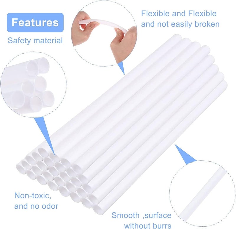 Bake House Combo 18pcs Pack Cake Dowel 8 Pieces Plastic Cake Dowels Rods White and Wooden Cake Dowel Dods Wood Dowels 10PCS 10 Round Cake Dowels for Tiered Cakes Construction and Stacking 18pcs Set  - Image 3