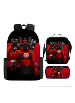 General skibidi toilet men spoof school bag primary and junior high school student backpack shoulder bag pencil case backpack three-piece set,46-piece backpack  - Image 1