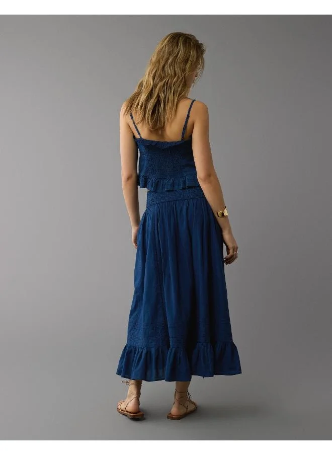 American Eagle AE High-Waisted Ruffle Maxi Skirt