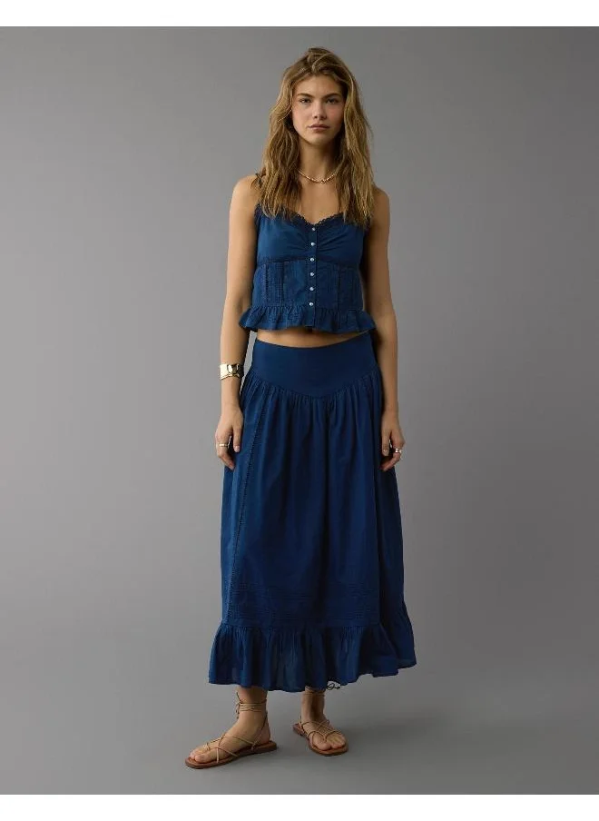 American Eagle AE High-Waisted Ruffle Maxi Skirt
