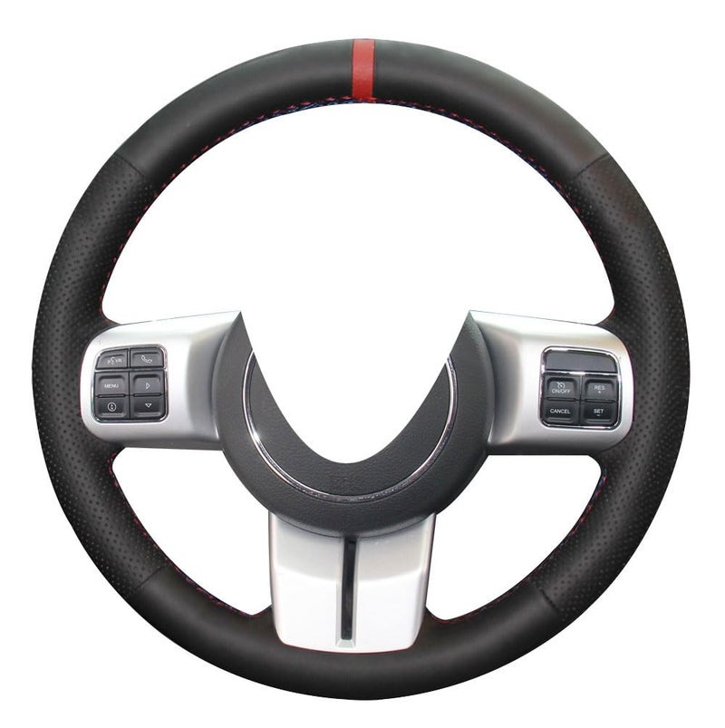 Eiseng DIY Stitching Steering Wheel Cover for Jeep Wrangler Patriot SUV 20112017 Wrangler JK 2018 Grand Cherokee 20112013 Compass 20112016 Interior Accessories Microfiber Leather