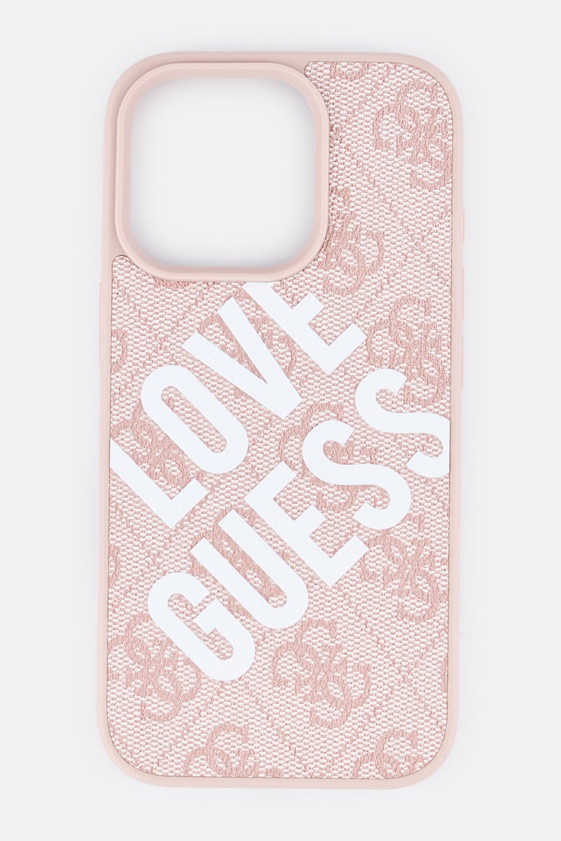 GUESS iPhone 16 Pro Brand Logo Protective Case, Pink - Image 1