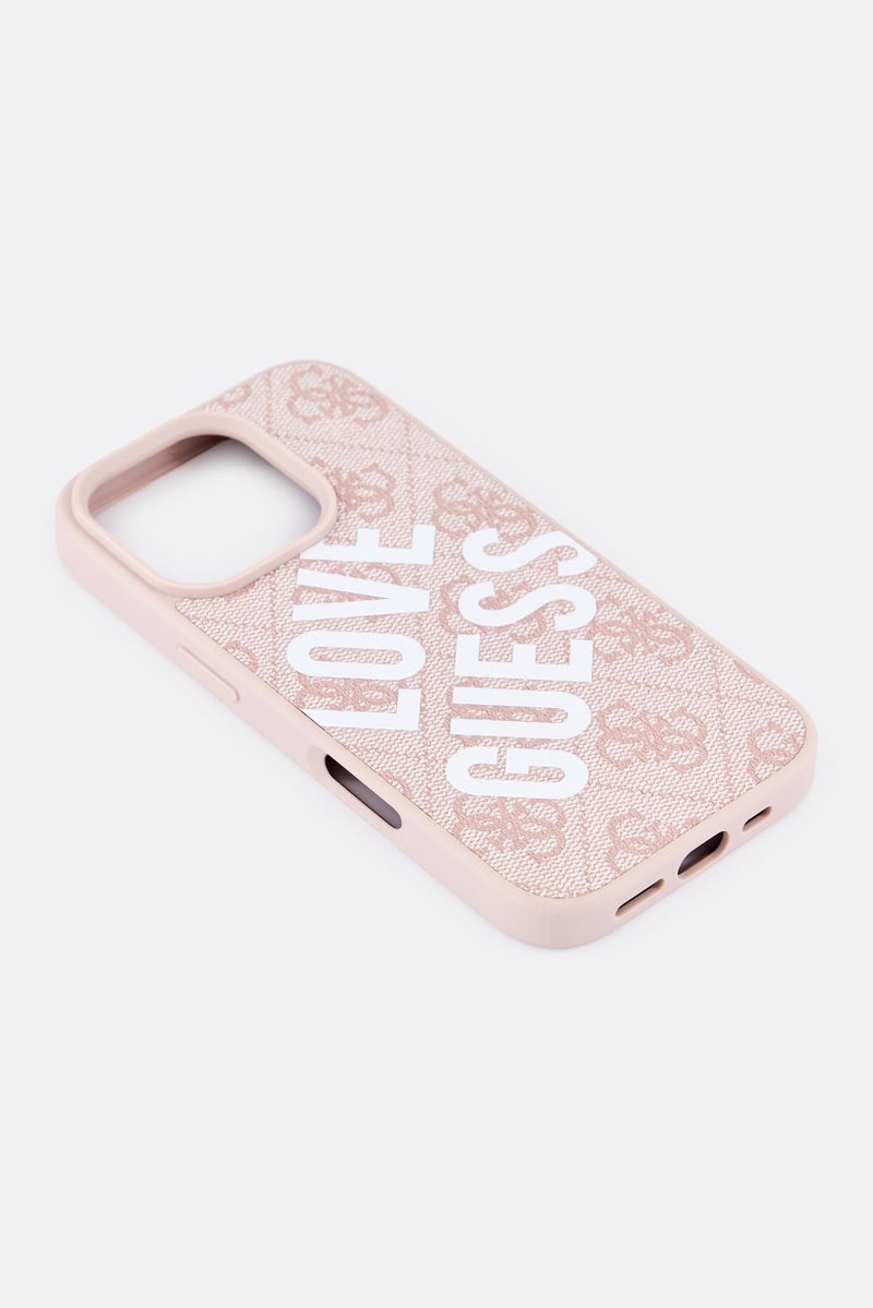GUESS iPhone 16 Pro Brand Logo Protective Case, Pink - Image 4