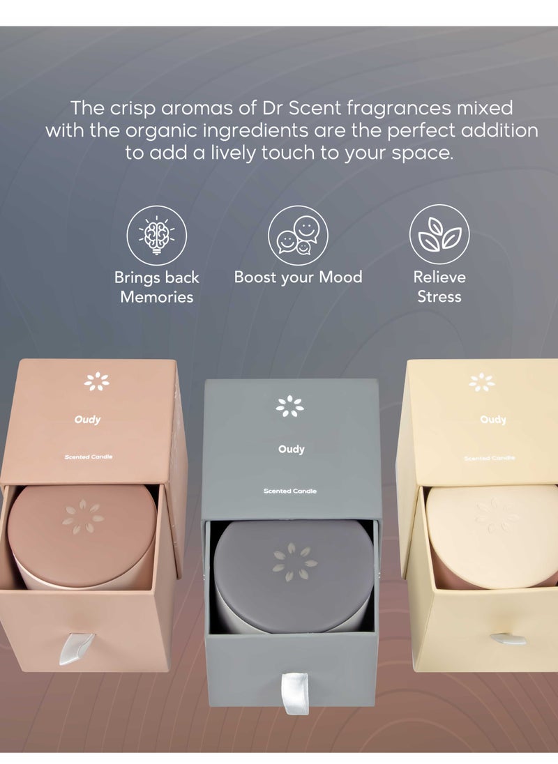 Dr Scent - Scented Candle - Perfect for Creating a Cozy and Relaxing Atmosphere in any Room, Gift Set for all Festivals (OUDY) - Image 1