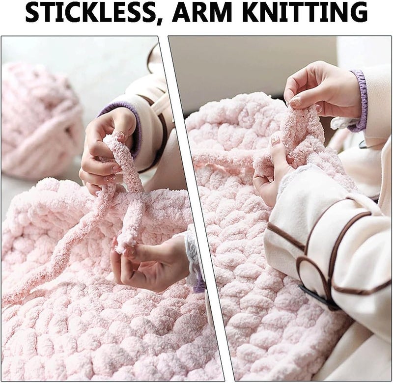 Chunky Yarn,Coarse Bulky Wool,Knitting Extra Thick Chenille Blanket Soft Fluffy Weaving Iceland for Arm Big for Pet Bed - Image 3