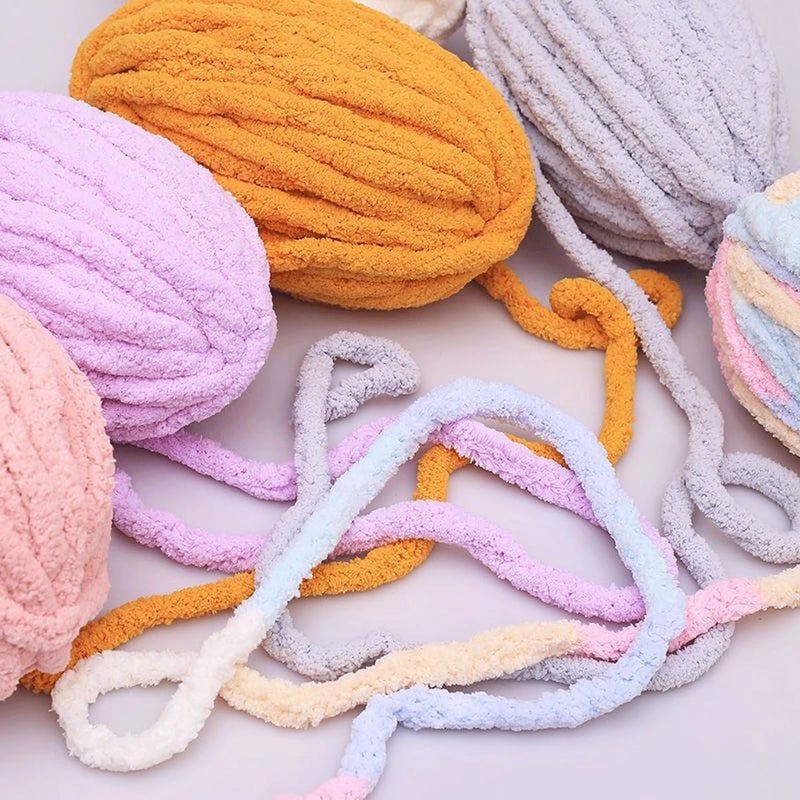 Chunky Yarn,Coarse Bulky Wool,Knitting Extra Thick Chenille Blanket Soft Fluffy Weaving Iceland for Arm Big for Pet Bed - Image 2
