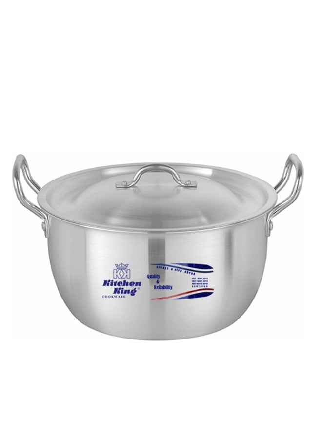 Kitchen King Topical 10-Piece Aluminum Cooking Pot Set , Durable Metal Finish Casseroles, FDA-Approved, Sturdy Handles, Efficient Heat Distribution, Sizes 18/20/23/26/28 cm - Image 2