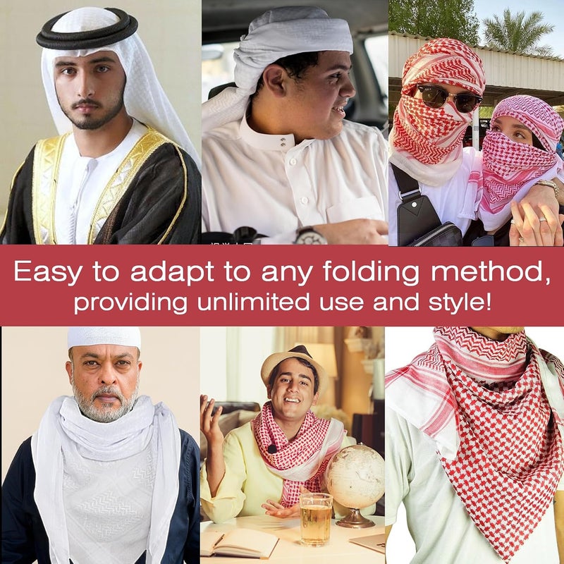 وشاح الرأس، الكوفية، الشماغ، العمامة، غطاء الرأس، ملابس الرأس للمسلمين العرب من السعودية ودبي للرجال والنساء - Image 5