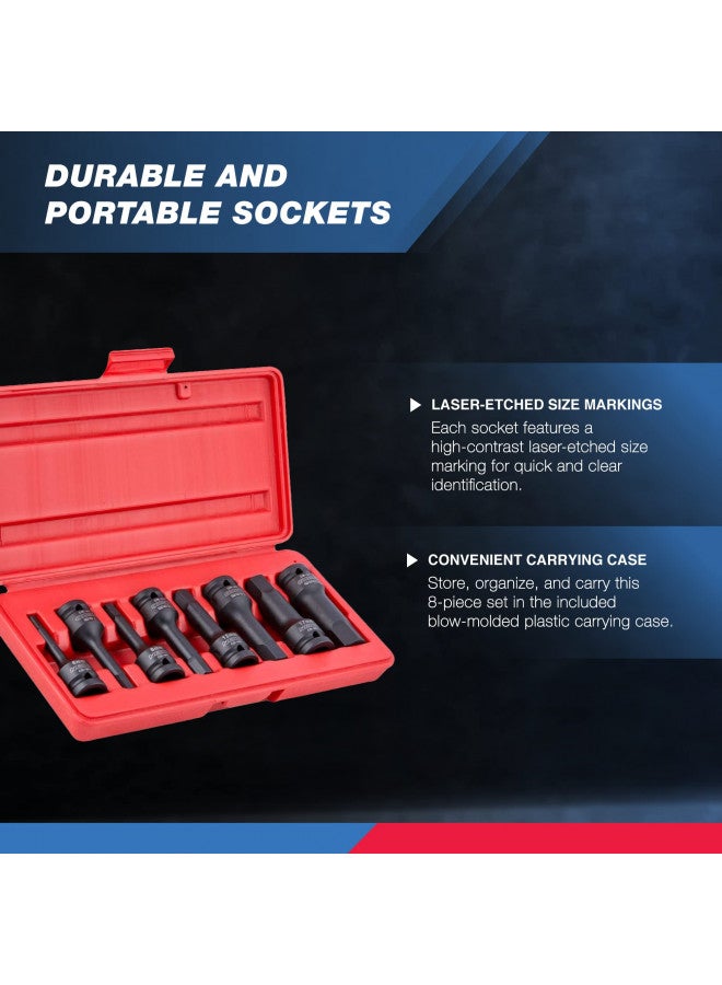 Neiko Neiko 01136B 1/2-Inch Drive Allen Hex Impact Socket Set, Metric, 6 mm - 19 mm, Cr-Mo, 8-Piece  - Image 2