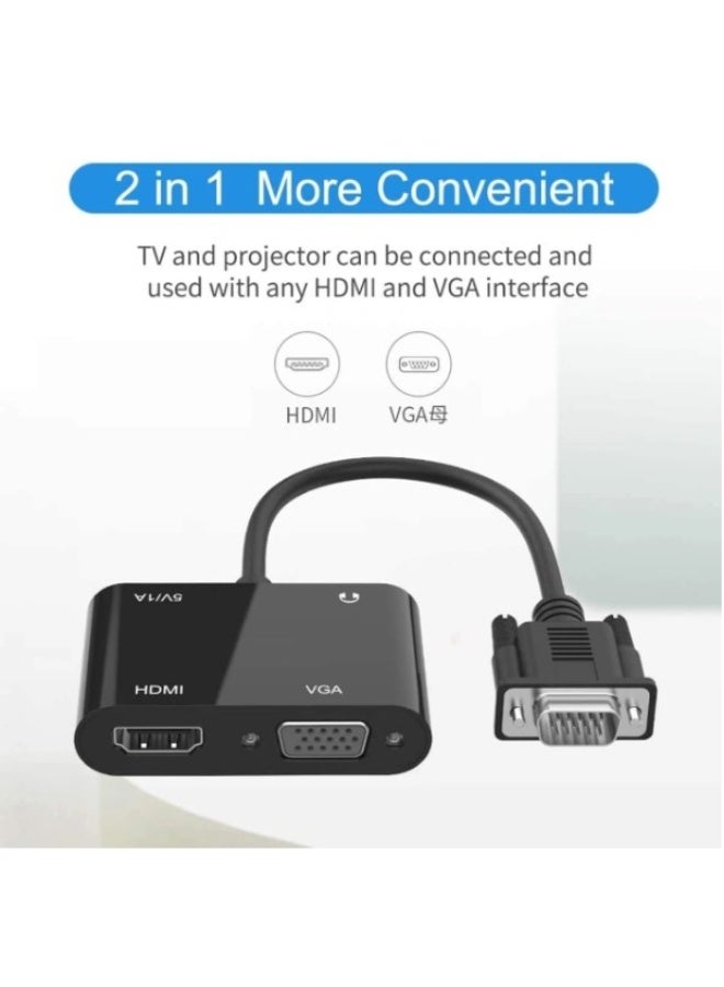 Haing VGA to HDMI VGA Adapter with Charging Cable and 3.5mm Audio Cable - Image 2