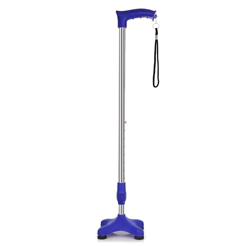 Kds Surgical 4 Leg Crome Height Adjustable Walking Stick (Blue) - Image 1