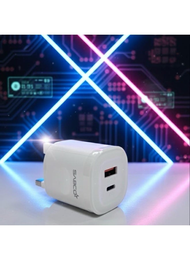 25W Dual Port Quick Charger | USB-C & USB-A Power Adapter - Image 4