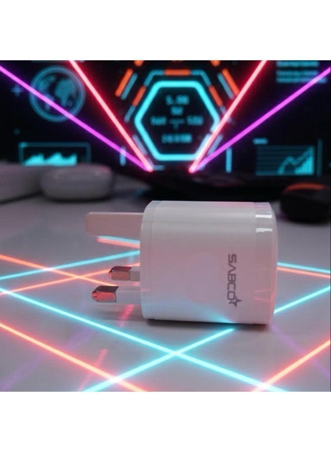25W Dual Port Quick Charger | USB-C & USB-A Power Adapter - Image 3