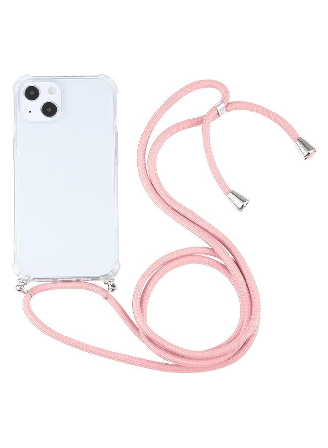 Zaboon Case For iPhone 13 mini Four-corner Shockproof Transparent TPU Protective Case with Lanyard - Image 1