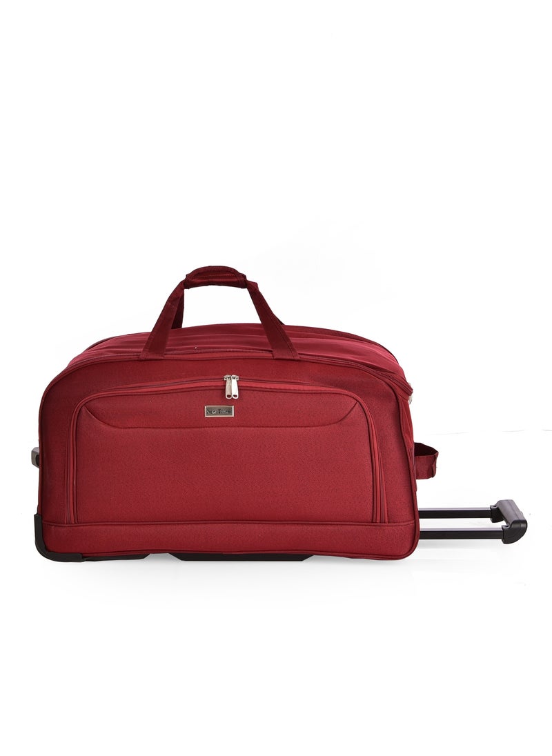NEW TRAVEL - New Travel Duffle Bag Luggage Set, Fabric Trolley Travel Bag Set with Carry On Cabin Sizes, 2 Wheels and Telescopic Handle, 4 Pieces, Size 19/21/23/26 Inches, DF01/4P (Burgundy) - Image 1