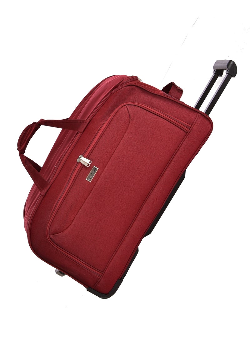 NEW TRAVEL - New Travel Duffle Bag Luggage Set, Fabric Trolley Travel Bag Set with Carry On Cabin Sizes, 2 Wheels and Telescopic Handle, 4 Pieces, Size 19/21/23/26 Inches, DF01/4P (Burgundy) - Image 1