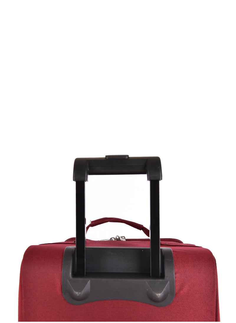 NEW TRAVEL - New Travel Duffle Bag Luggage Set, Fabric Trolley Travel Bag Set with Carry On Cabin Sizes, 2 Wheels and Telescopic Handle, 4 Pieces, Size 19/21/23/26 Inches, DF01/4P (Burgundy) - Image 1