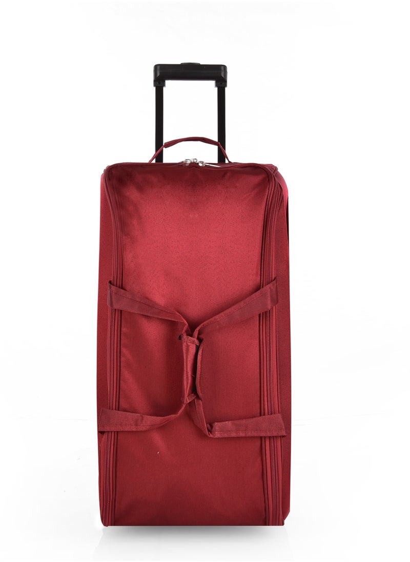 NEW TRAVEL - New Travel Duffle Bag Luggage Set, Fabric Trolley Travel Bag Set with Carry On Cabin Sizes, 2 Wheels and Telescopic Handle, 4 Pieces, Size 19/21/23/26 Inches, DF01/4P (Burgundy) - Image 1