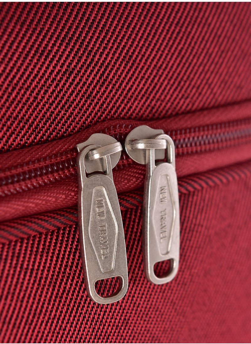 NEW TRAVEL - New Travel Duffle Bag Luggage Set, Fabric Trolley Travel Bag Set with Carry On Cabin Sizes, 2 Wheels and Telescopic Handle, 4 Pieces, Size 19/21/23/26 Inches, DF01/4P (Burgundy) - Image 1