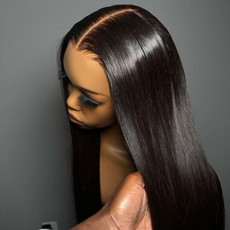 BEEOS Wear and Go Glueless 5x5 SKINLIK Real HD Lace Closure Wig, Pre-cut Lace 0.10mm Ultra-thin Invisible Lace 180% Density Straight Human Hair 18 Inch - Image 4